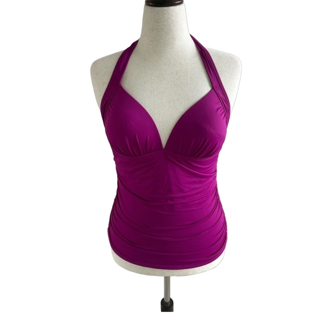 Vibrant Magenta Halter Neck Tankini Top size 8/10